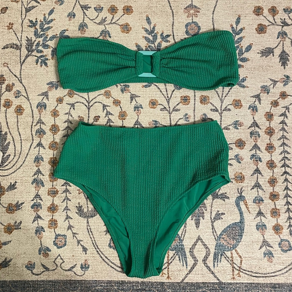 Aerie Green Bandeau Bikini Set
